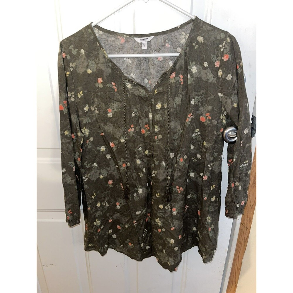 Women Ladies Blouse Long Sleeves Sonoma Size Medium